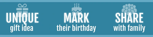 unique gift idea, mark their birthday, share video with your family and friends